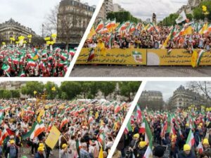 Grande manifestation des Iraniens à Paris, le 8 Février 2025, place Denfert-Rochereau, contre les exécutions massives. Pour une république démocratique en IRAN : Non à la monarchie, non à la théocratie. En avant vers une république démocratique.
