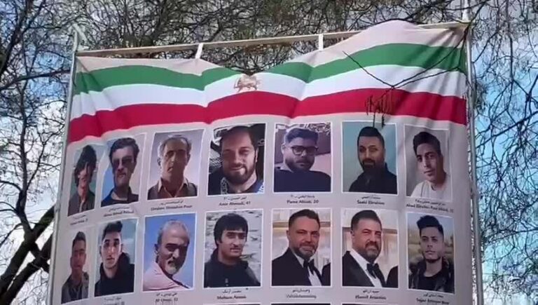 Exposition des martyrs du soulèvement iranien 2026 — Place de la Bastille, Paris